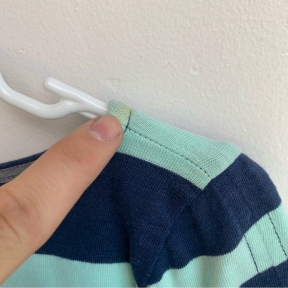 J. Crew Blue & Mint Green Striped Shirttail Dress - Picture 10 of 10